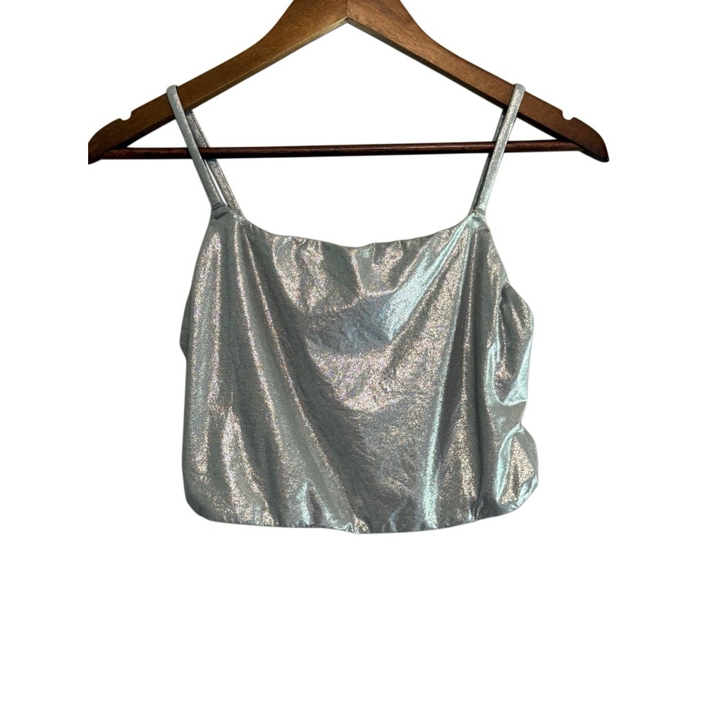 Skims Silver Cami Tank Bralette Layering Metallic Backless Going Out Sexy Large